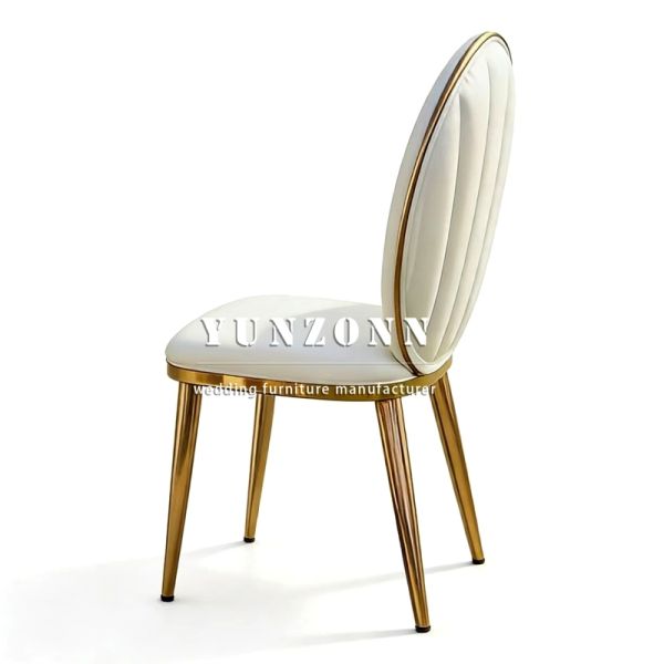 Luxury Single Leisure Chair with Stainless Steel Frame Hot Sale Design for Dining Hotel Wedding Party Banquet Use