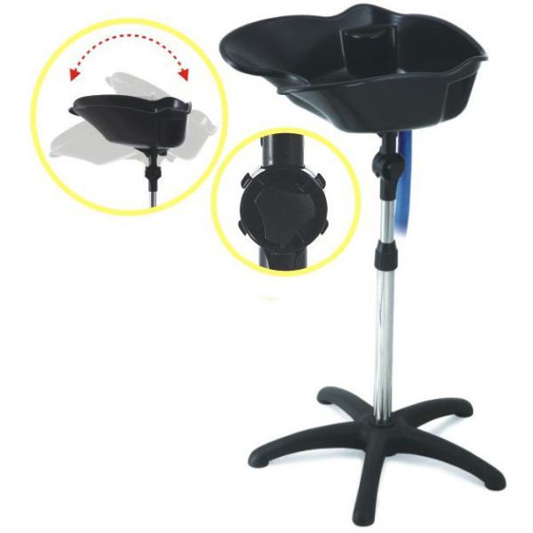 Black Hair Stylist Rolling Cart / Plastics Hairdressing Trolleys On Wheels