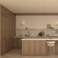Luxury Modern Cupboard Custom Furniture Island Manufacturer French Kitchen Cabinet Lacquer Veneer Melamine Board for Apartment