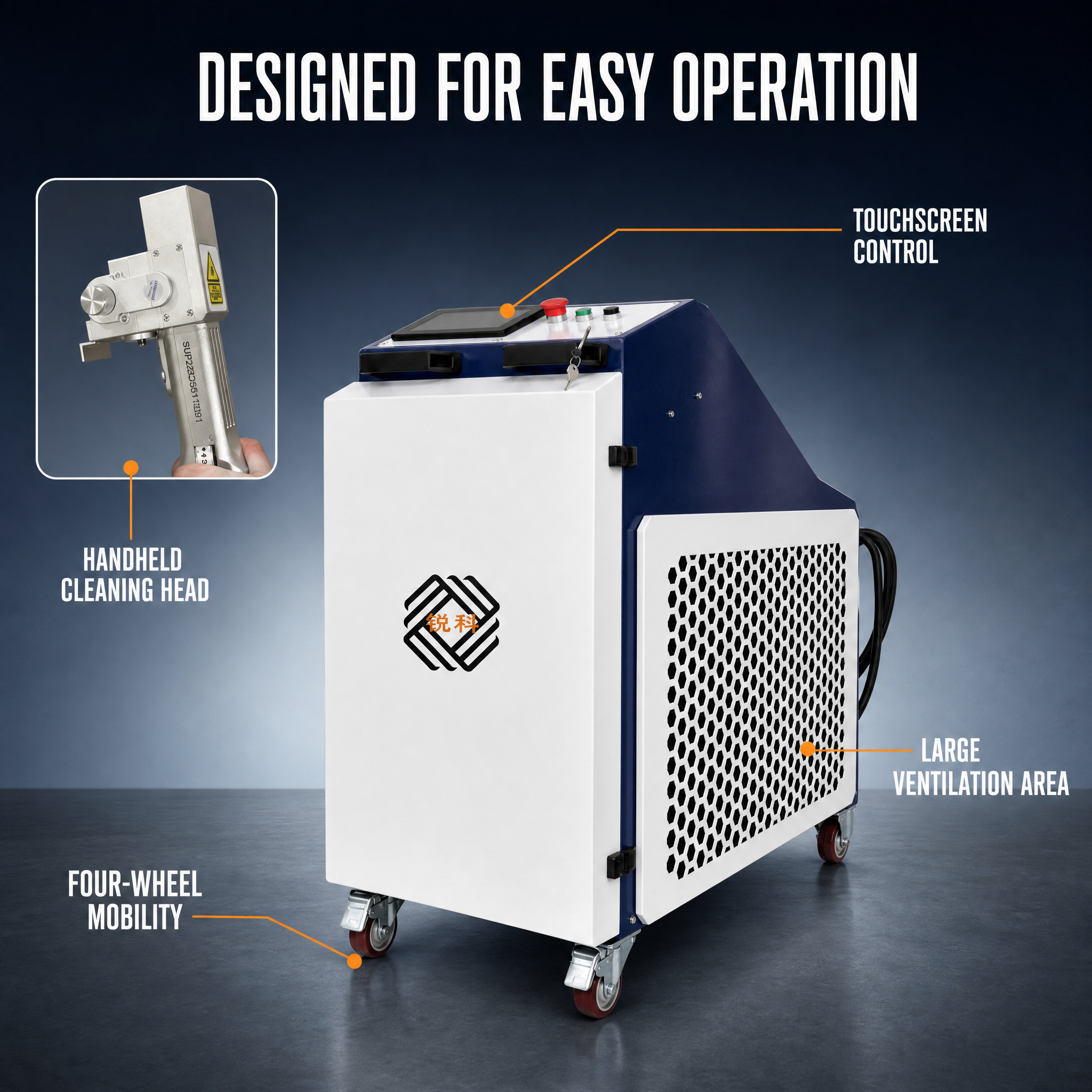 Handheld Fiber Laser Cleaning Machine with 2-Year Warranty for Metal Rust & Paint Removal