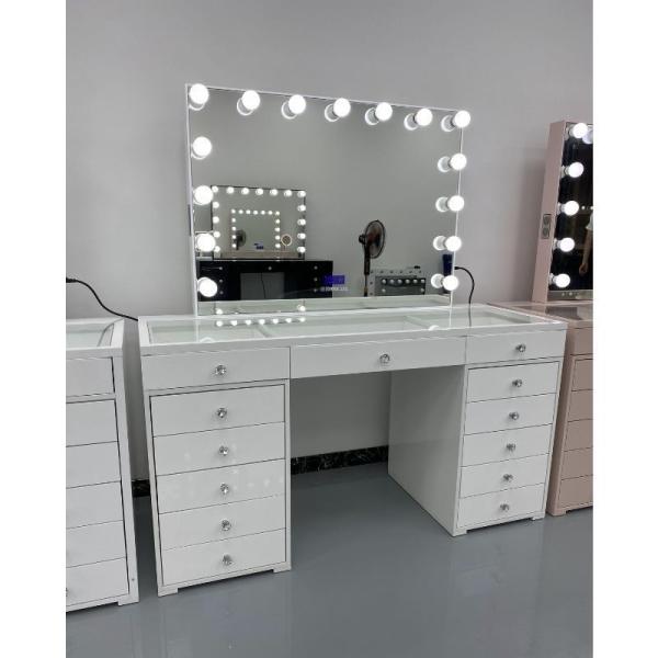 Y Packing Modern Dressing Table With Light Mirror Bedroom Vanity Dresser Makeup Desktop Led Mirrors Set Drawers Dressers
