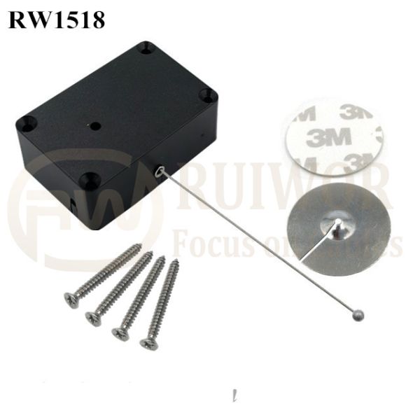 RW1518 Cuboid Multifunctional Retractable Cable With Dia 38mm Circular Sticky Metal Plate Factory Wholesale Security Solution