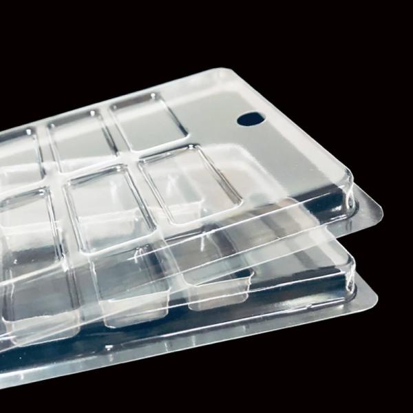 PET Custom Clear Plastic Blister Packaging For Nail Art 10 Compartment Hinged Clamshell Case
