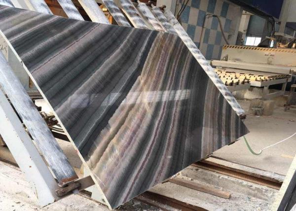 Brown Book Match Marble  Natural Stone Slabs Random Edges SGS Standard