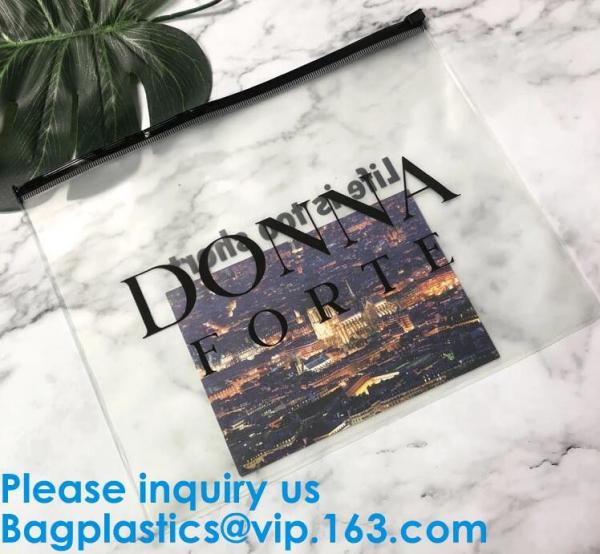 k Plastic Bags Packaging Custom Clear Poly Pvc Slider Zipper Bag, Standup Cosmetics Packaging PVC Slider Bag