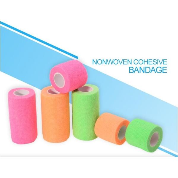 Water resistant best quality beautiful cohesive vet bandages, Medical surgical consumables vet colored elastic wrap cust