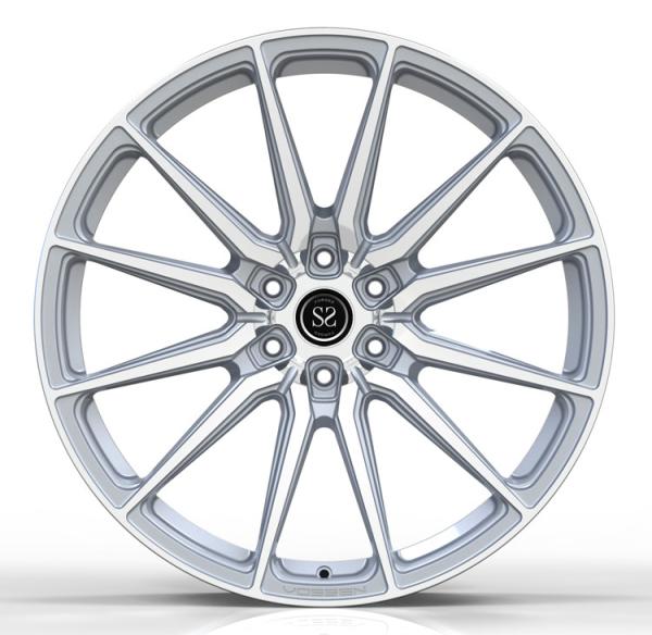24X10 Monoblock Forged Rims 1 Piece Aluminum Alloy Polished Silver Wheels