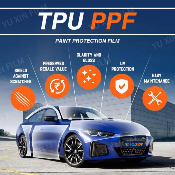 Satin Black PPF Protection Film Full Body Matte Frosting TPU PPF Car Wrap 190um