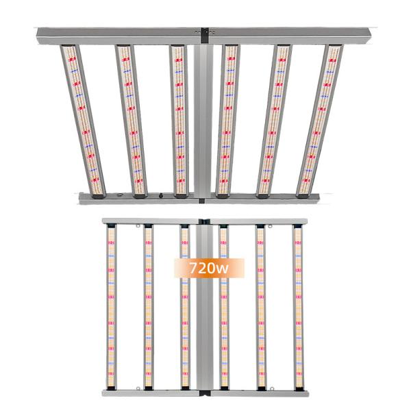 Lâmpadas de crescimento de estufa movidas a energia solar 720w Luz de crescimento de LED Espectro completo Luz de crescimento de plantas LED Design modular
