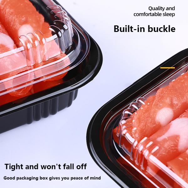 Wholesale disposable meat roll box food grade high-grade plastic box antifreeze meat slice box with lid