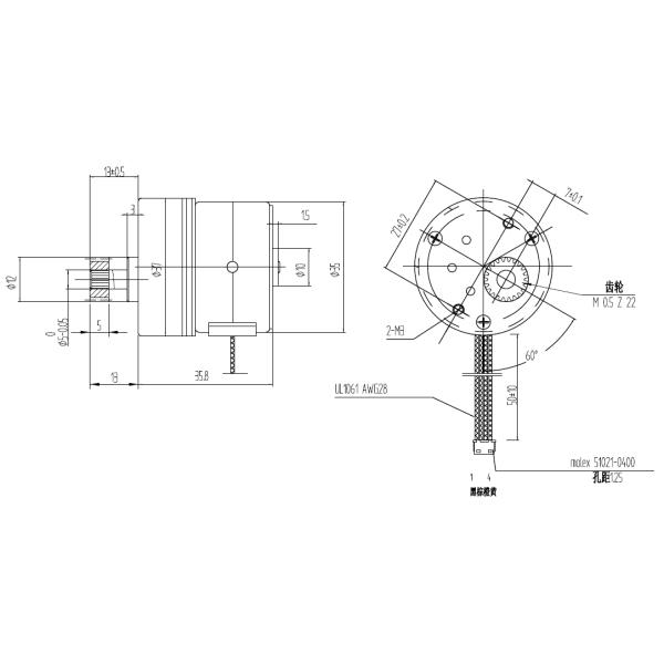 High Precision 35mm Diameter Permanent Geared Reducer Magnet Stepper Motor