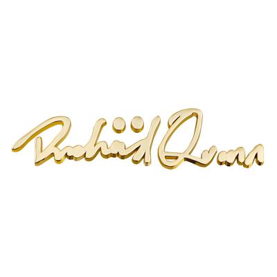 Golden Plated Handbag Metal Logo Letter Custom Metal Bag Label For Bag Accessories Tag
