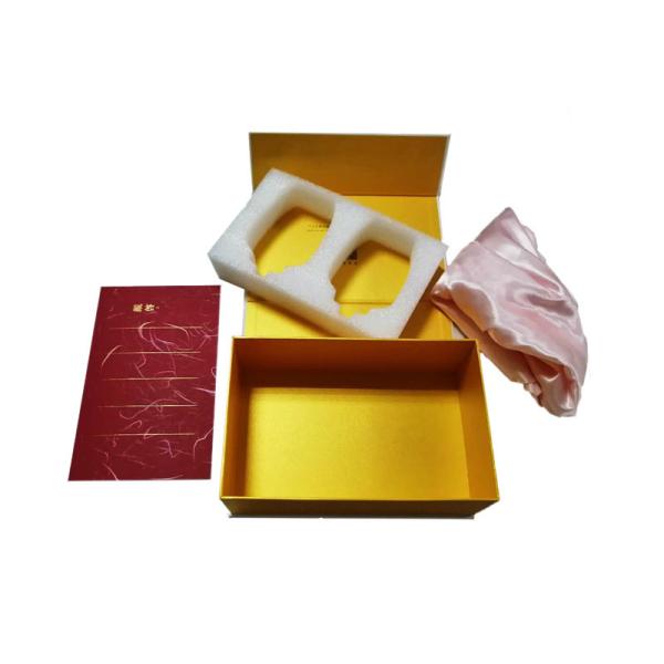 Branco de empacotamento das caixas do cosmético feito sob encomenda luxuoso e caixa de presente do cosmético do ouro