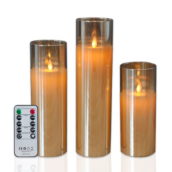 Flameless LED Pillar Candles Polished Flickering Battery Operated Candle For Home Decoration