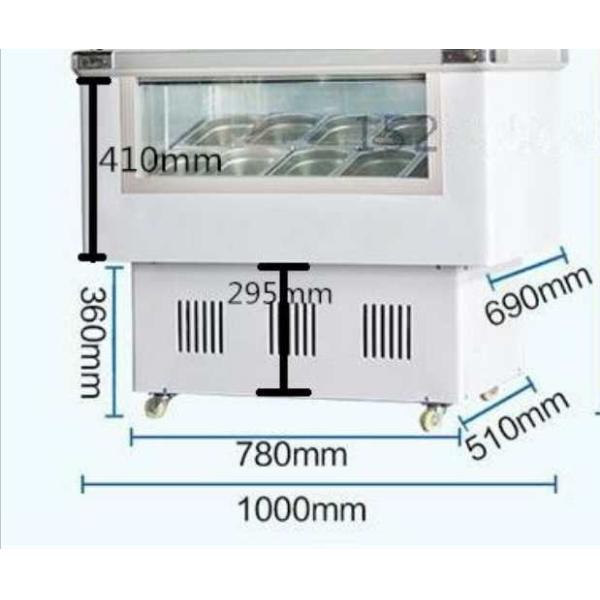 Ice Cream Refrigerated Display Cabinet Commercial Direct Cooling