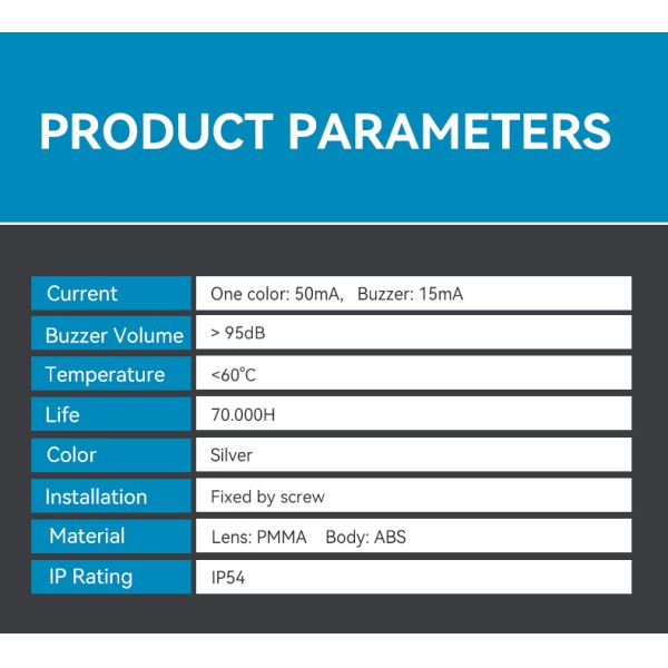 Feux de signalisation empilés à 3 couleurs pour machines-outils avec angle de faisceau de 360° et indice de rendu des couleurs de 80 Ra