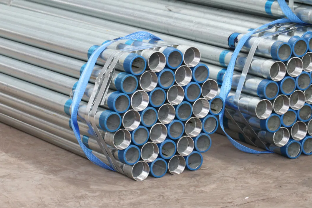 BS 1387 ASTM A53 Pipe en acier galvanisé Gi Pipe échafaudage Zinc 40 à 600 g/m2