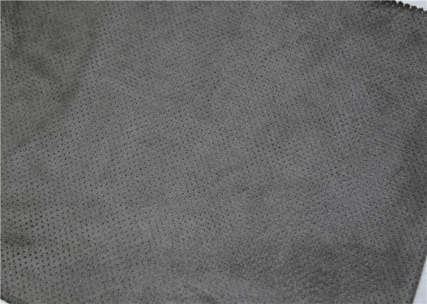 Suede Fabric Punched Leather 0.5 Mm Thickness Grey Color Eco - Friendly