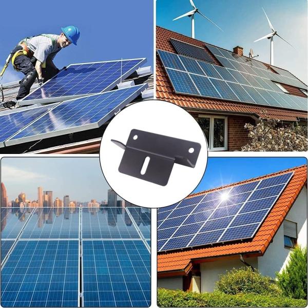 Металлическая/цинковая крыша Солнечная панель Монтаж 4 шт. Черные Z-клапаны для установки панели
