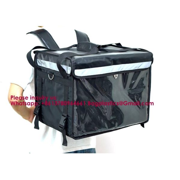 Custom Logo Commercial Thermal Waterproof Food Delivery Bag Backpack For Pizza Hot Just Eat With Backlight For Scooter Large Storage Portable Delivery Bag Waterproof Fast Food For Catering Packaging