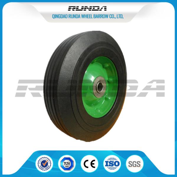 Galvanized Surface Solid Rubber Wheels , 8 Inch Solid Rubber Tires Centered Hub
