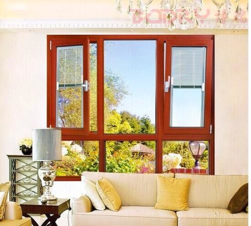 Подгонянный двойник цвета застеклил кадр деревянное одетое алюминиевое Windows 70mm для рынка Ближнего Востока