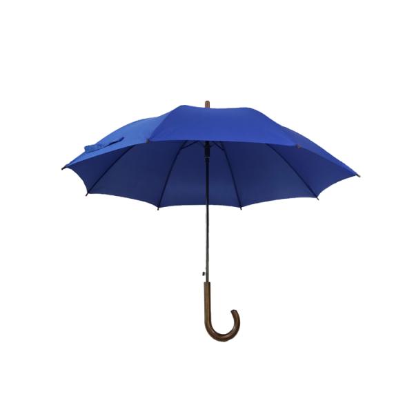 SGS Windproof Solid Color Promotional Gift Umbrella With Wooden Handle
