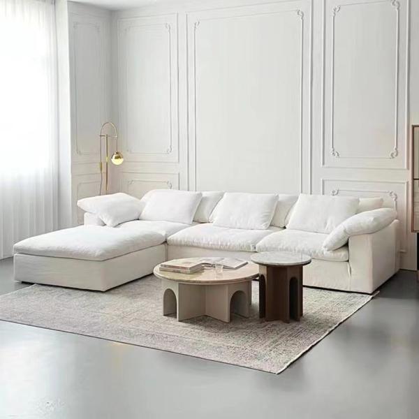 21117 Soft Linen Modular Sectional Cloud Sofa Multipurpose For Living Room