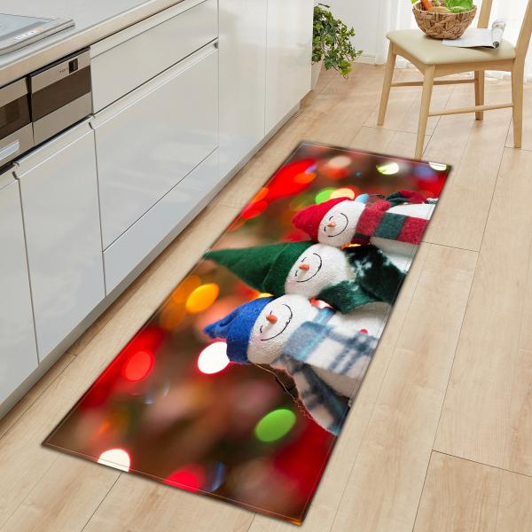 Waterproof Santa Claus Kitchen Floor Mats Carpet For Sofa Area Long Strip