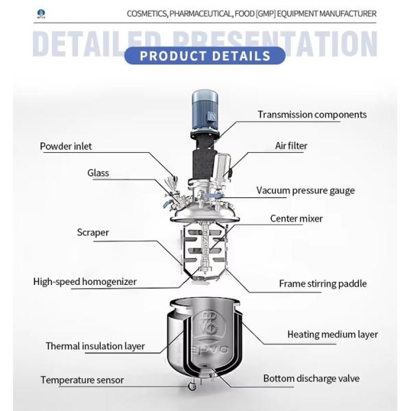 Making Machine Vacuum Homogenizer Emulsifying Mixing Machine for Cosmetics