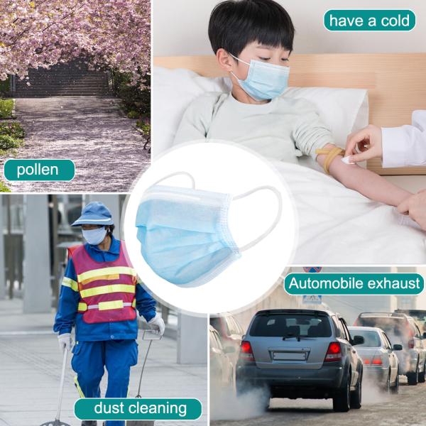Manufacturer CE FDA in stock earloop anti dust virus Non-woven 3-ply disposable face mask