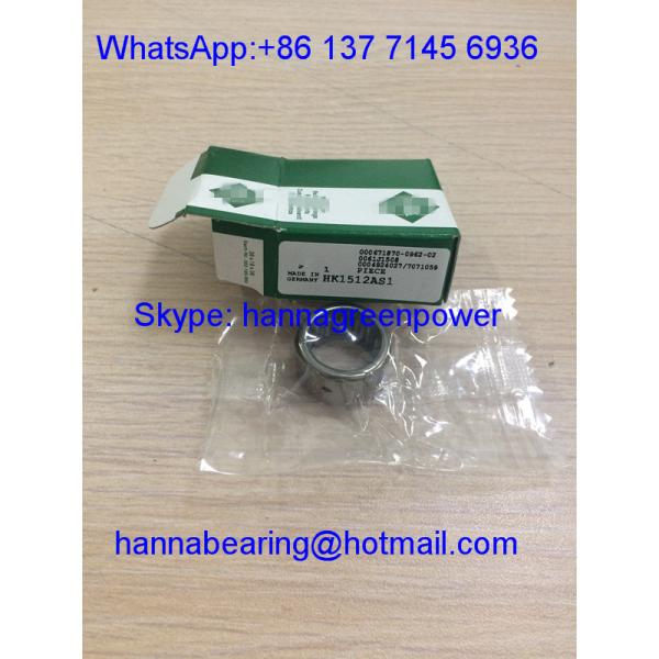 HK1512-AS1 / HK1512 Open End Drawn Cup Needle Roller Bearing With Oil Hole , 15*21*12mm