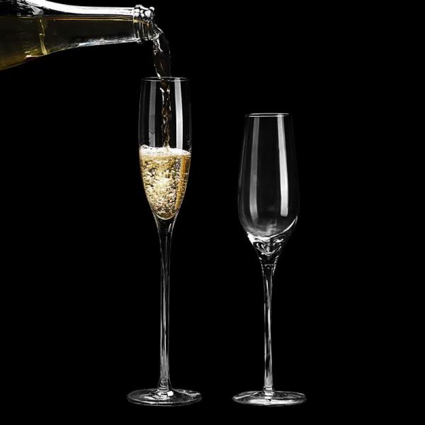 Bulk 6-10oz Crystal Champagne Flutes | Chip-Resistant Laser-Engraved Glassware for Hotels & Galas