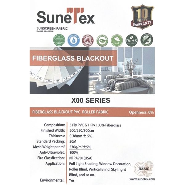 3 Ply PVC & 1 Ply 100% Fiberglass Sunscreen Fabric with UPF 50+ and Waterproof for Roller Blinds and Sunshades