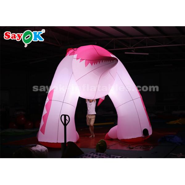 Inflatable Characters 4m Pink Inflatable Dinosaur For Festive Decoration Damp Proof High Air Tightness