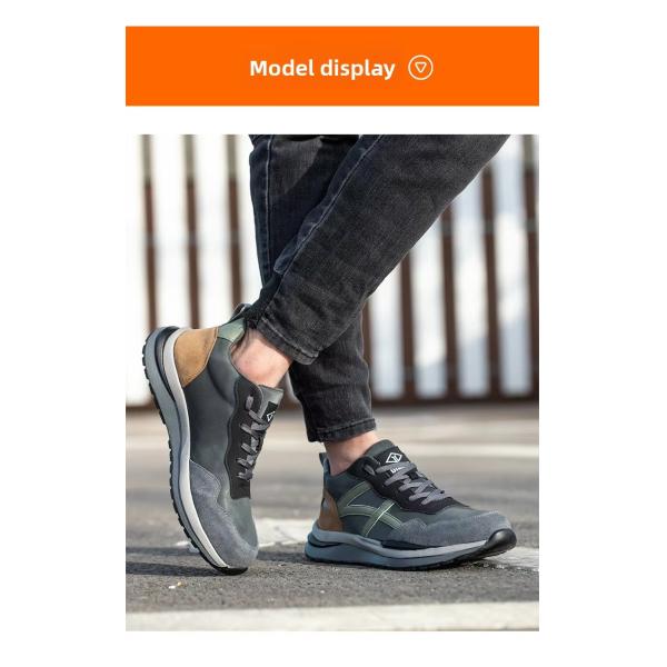 Chaussures de sécurité en daim et microfibre avec semelle en caoutchouc, embout en acier standard et semelle intermédiaire en Kevlar