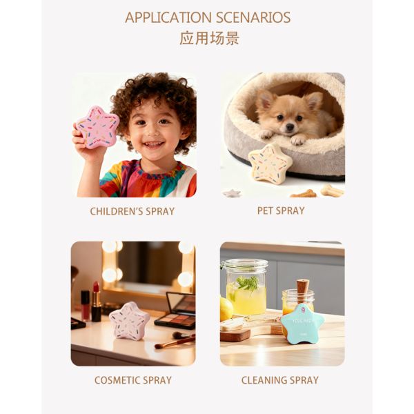 Custom Cute Cartoon Star Empty Plastic Kids Spray Perfume Fragrance Bottles Baby Mosquito Repellent Packaging