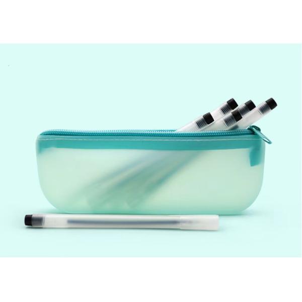 19*7*2.8cm Student Pen Tools Silicone Storage Bag in Colorful Design with Custom Logo