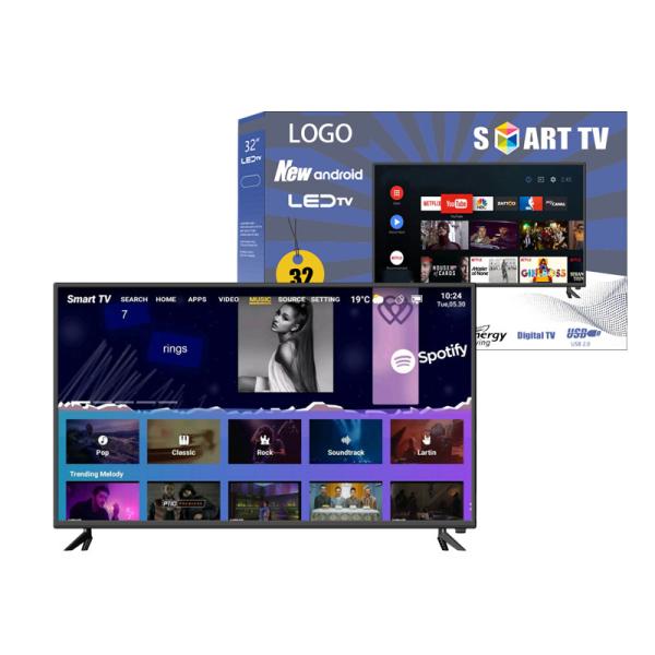 Téléviseur à écran plat WiFi Android 11.0 OEM 32 40 43 50 55 65 75 pouces