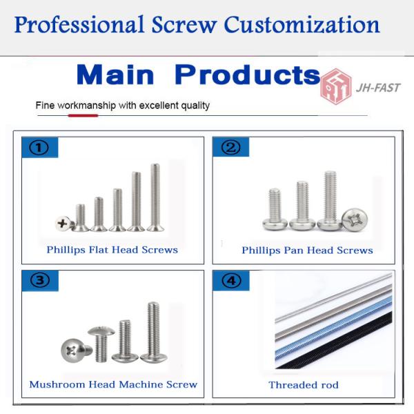 DIN 965 SS304 Нержавеющая сталь Крестный противоусадочный плоский головный винт