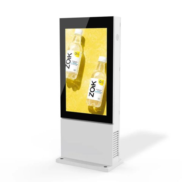 55 Inch Outdoor Digital Signage High Brightness Floor Standing Advertising Kiosk IP65 Waterproof Display