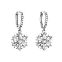 Zircon fait sur commande Crystal Sterling Silver Diamond Earrings Hoop