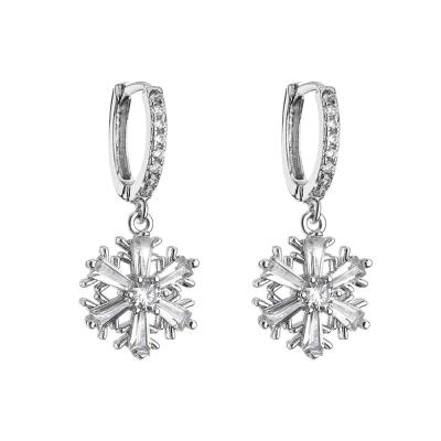 Zircão feito sob encomenda Crystal Sterling Silver Diamond Earrings Hoop
