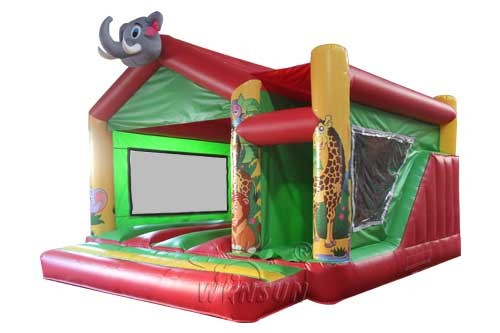 Elephant Jumping Inflatable Bounce House Animal Theme En14960 High Performance