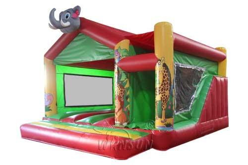 Elephant Jumping Inflatable Bounce House Animal Theme En14960 High Performance