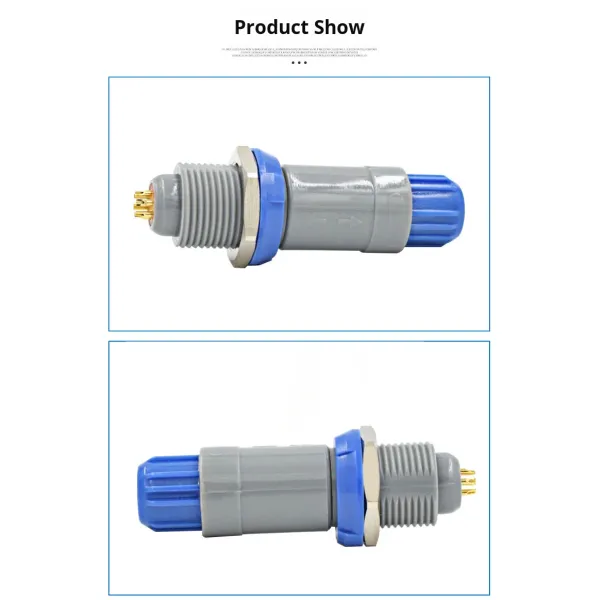 Monitor Blood Oxygen 6-Pin Double-Slot 40-Degree Circular Medical Waterproof Connector Plug Socket Gray/Blue 3-Year Shelf Life