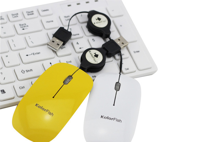 Super Long Working life , Ransparent Shell 800 DPI Optical Computer Wired Mouse WIth USB Retreactable Cable