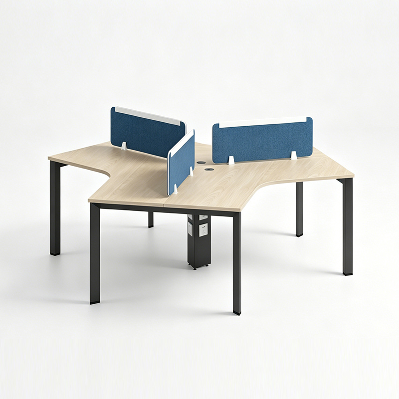 Modular Office Workstation Desk 4 to 6 Seater with Privacy Screen Partition for Flexible Office Layouts