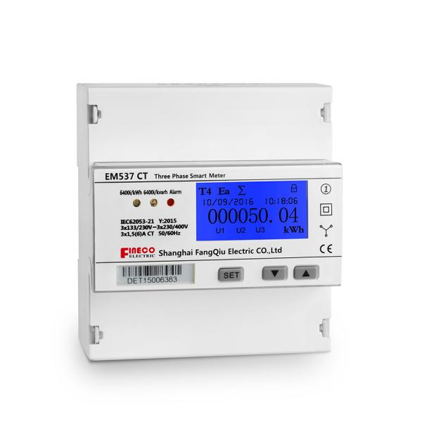 Modbus RTU Three Phase CT Connected Din Rail Energy Meter 3*230/400V 1.5 6 A Class1.0