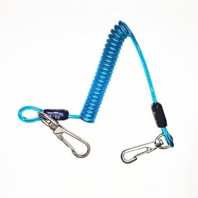 Spring Steel Wire Tool Lanyard Strong Clear Dark Blue TPU Coated 7.0MM